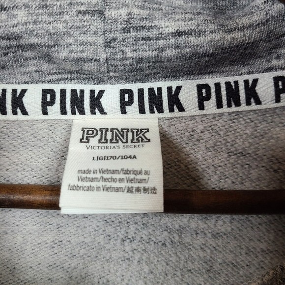 Victoria Secret Pink Cowl Neck Pull Over Logo Sweatshirt Large - Picture 3 of 4